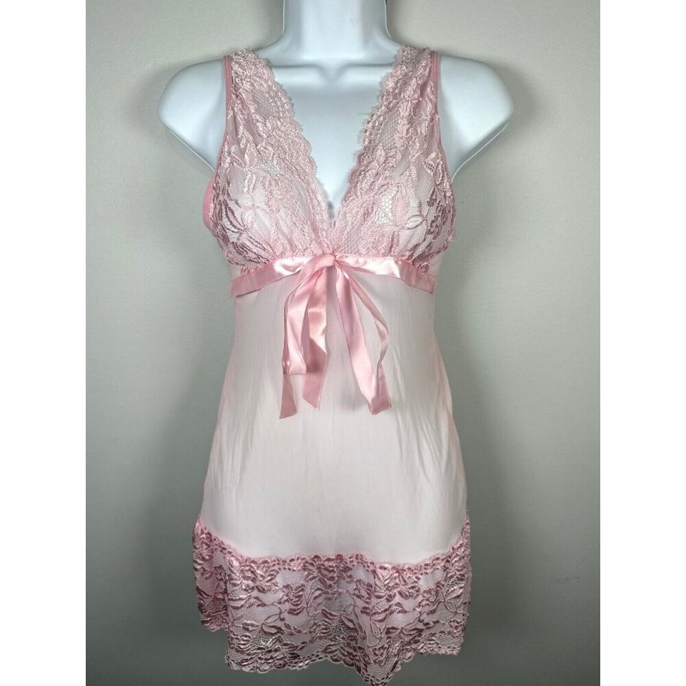 Shirley‎ of Hollywood Nightgown Small Babydoll Lace Mesh Fairy Coquette Romantic
